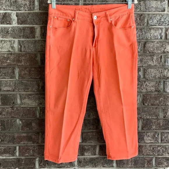 Ethyl jeans two capri size 8 colors pale pink and orange - Picture 2 of 12